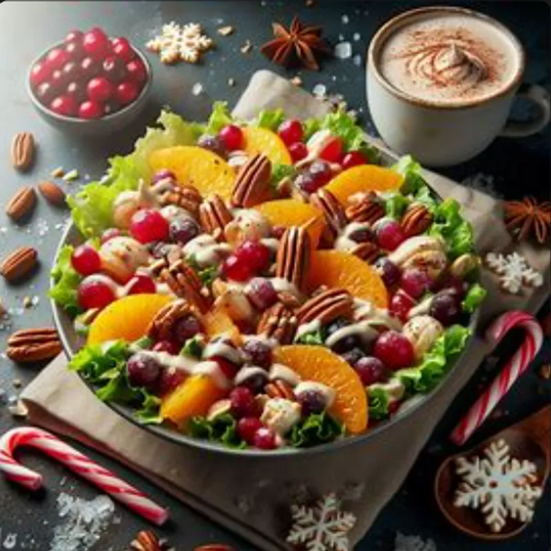 Festive Candy Cane Christmas Salad image